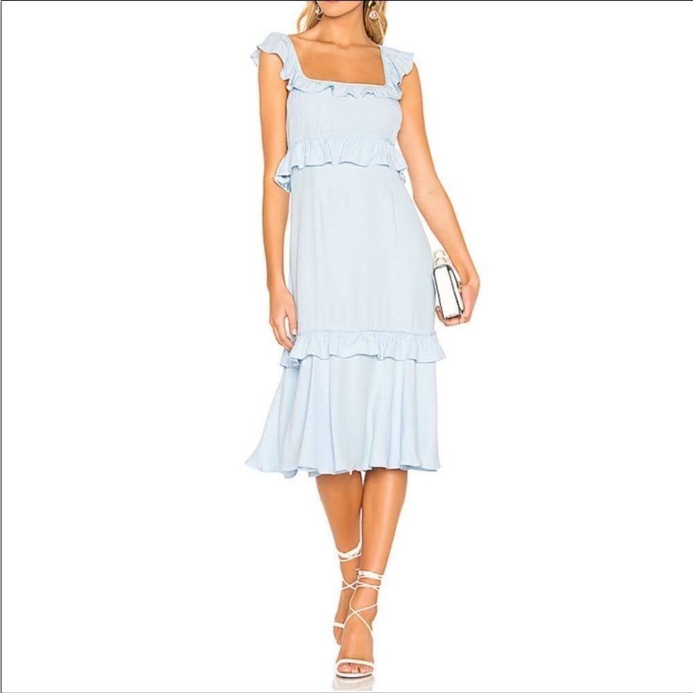SAYLOR Maxine MIDI Dress in Ice Blue Event Spring Summer Wedding Formal Sorority